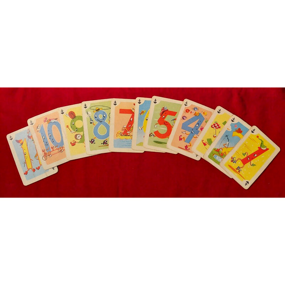 1950s Whitman Peter Pan CRAZY 8s Mini Card Game + Box Full Set No Instructions - Picture 7 of 13